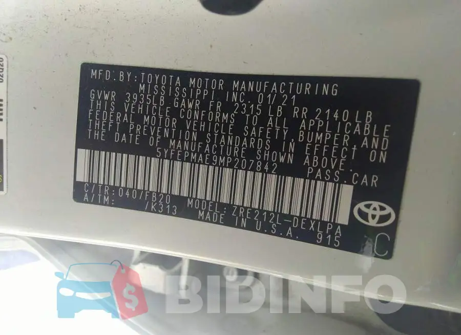 5YFEPMAE9MP207842 Photo# 9
