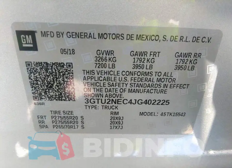 3GTU2NEC4JG402225 Photo# 9