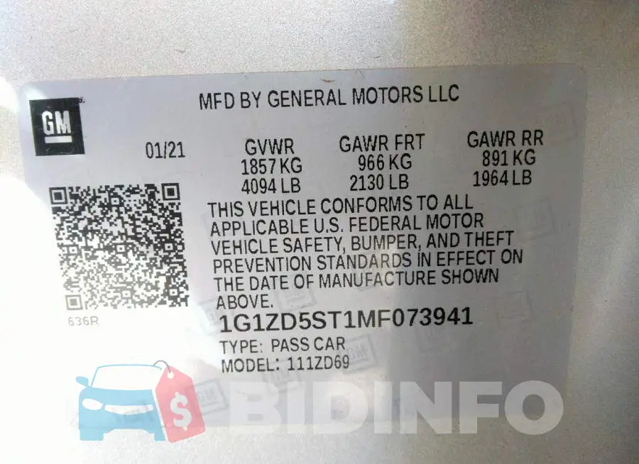 1G1ZD5ST1MF073941 Photo# 9