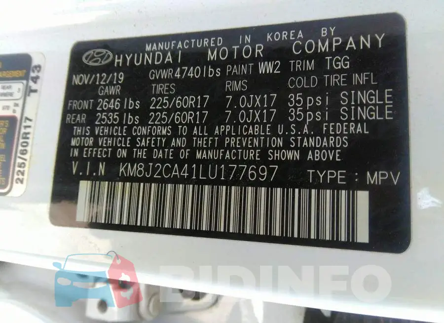 KM8J2CA41LU177697 Photo# 9