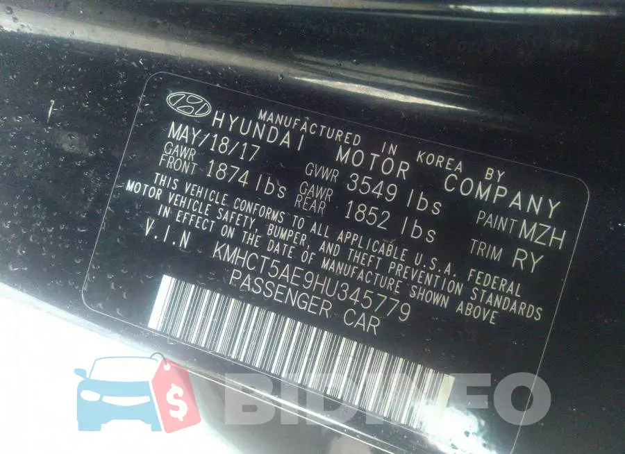 KMHCT5AE9HU345779 Photo# 9