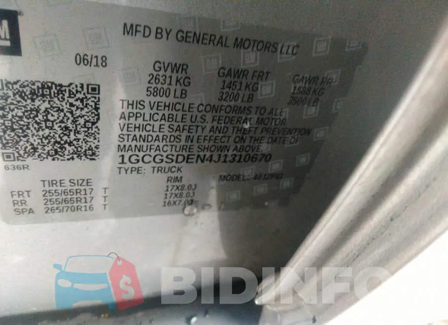 1GCGSDEN4J1310670 Photo# 9