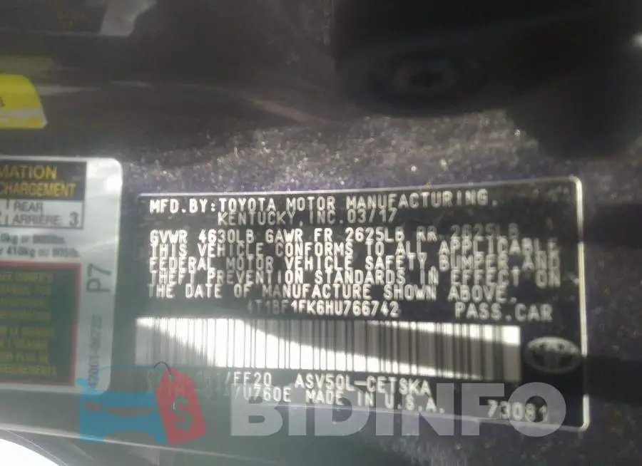 4T1BF1FK6HU766742 Photo# 9