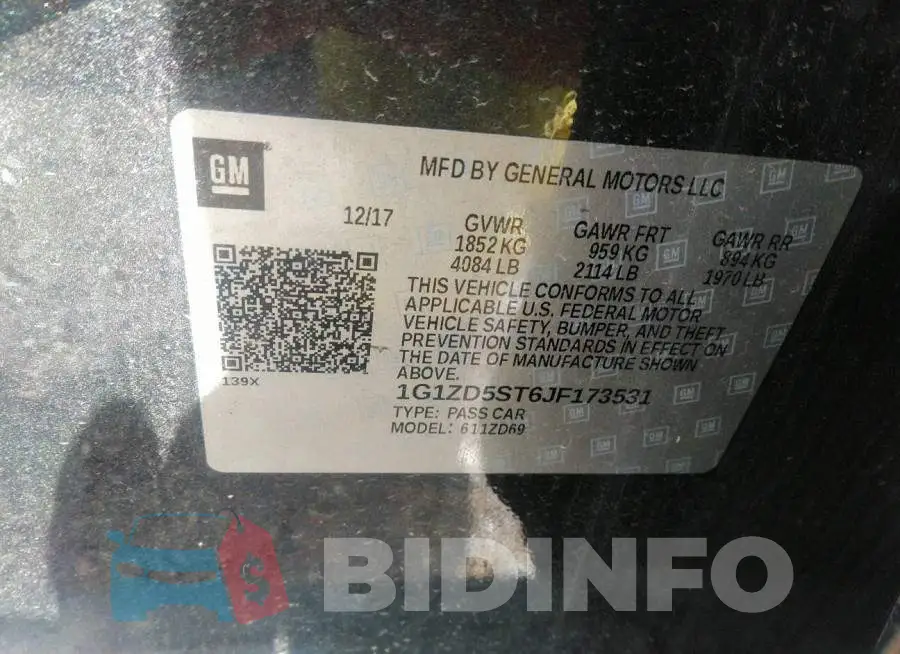 1G1ZD5ST6JF173531 Photo# 9