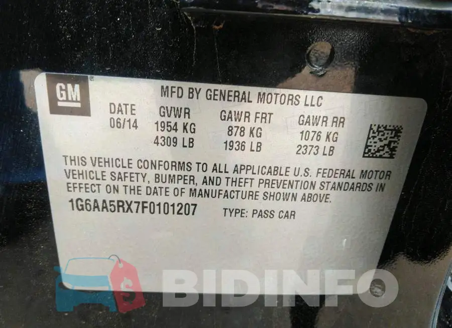 1G6AA5RX7F0101207 Photo# 9