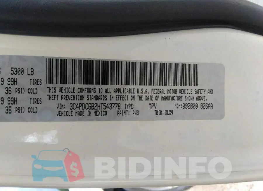 3C4PDCGB2HT543778 Photo# 9