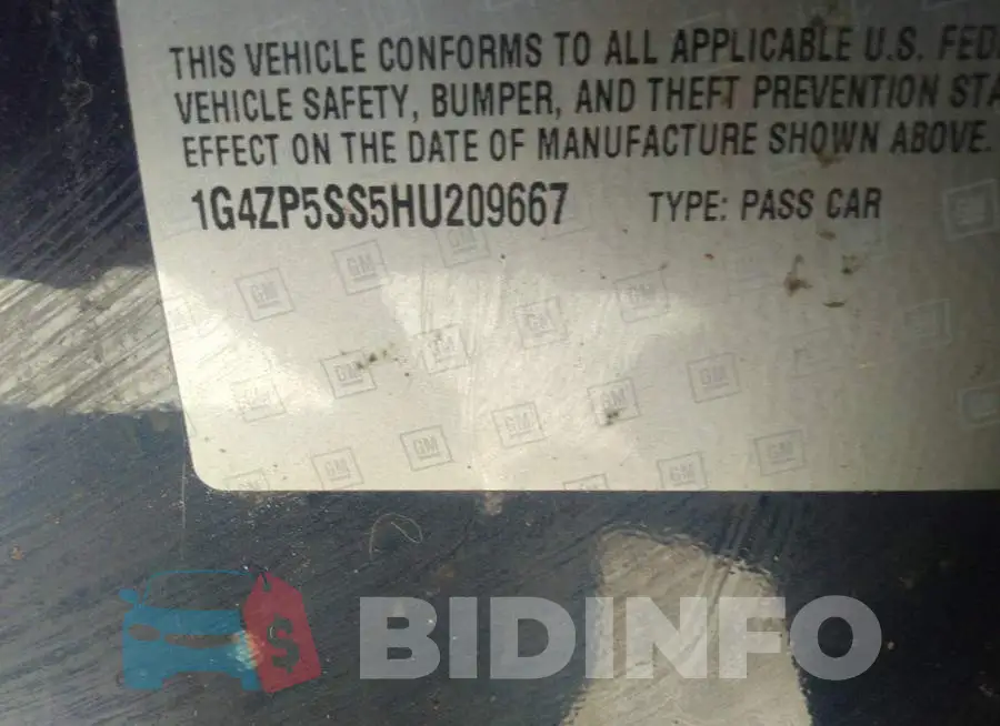 1G4ZP5SS5HU209667 Photo# 9