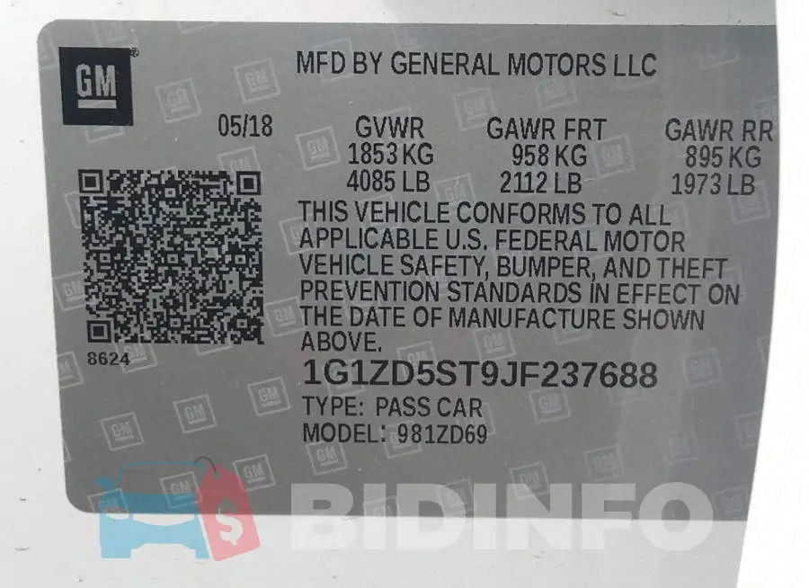1G1ZD5ST9JF237688 Photo# 9