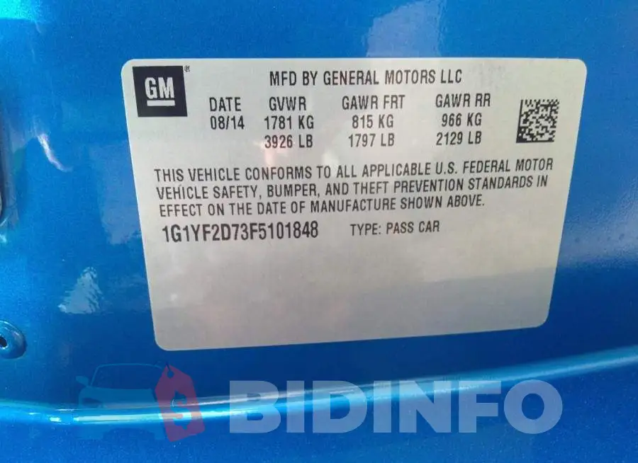1G1YF2D73F5101848 Photo# 9