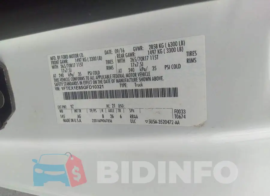 1FTEX1E85GFD10321 Photo# 9