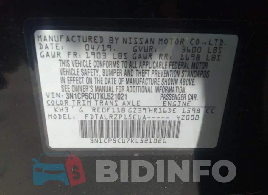 3N1CP5CU7KL521021 Photo# 9