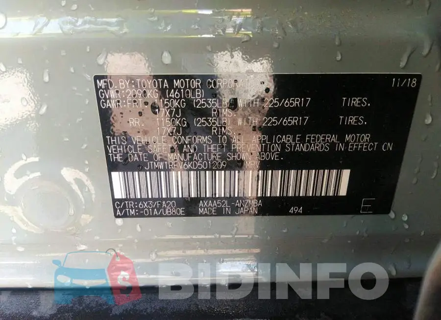 JTMW1RFV6KD501209 Photo# 9