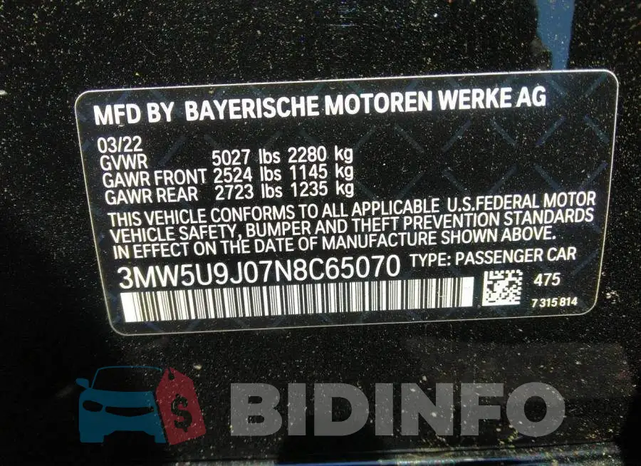 3MW5U9J07N8C65070 Photo# 9