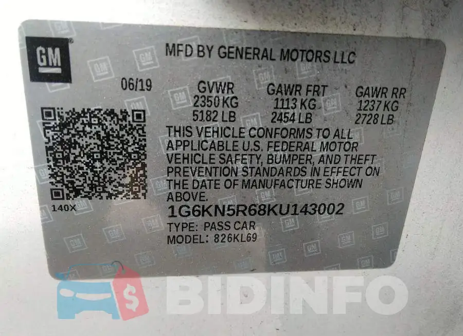 1G6KN5R68KU143002 Photo# 9