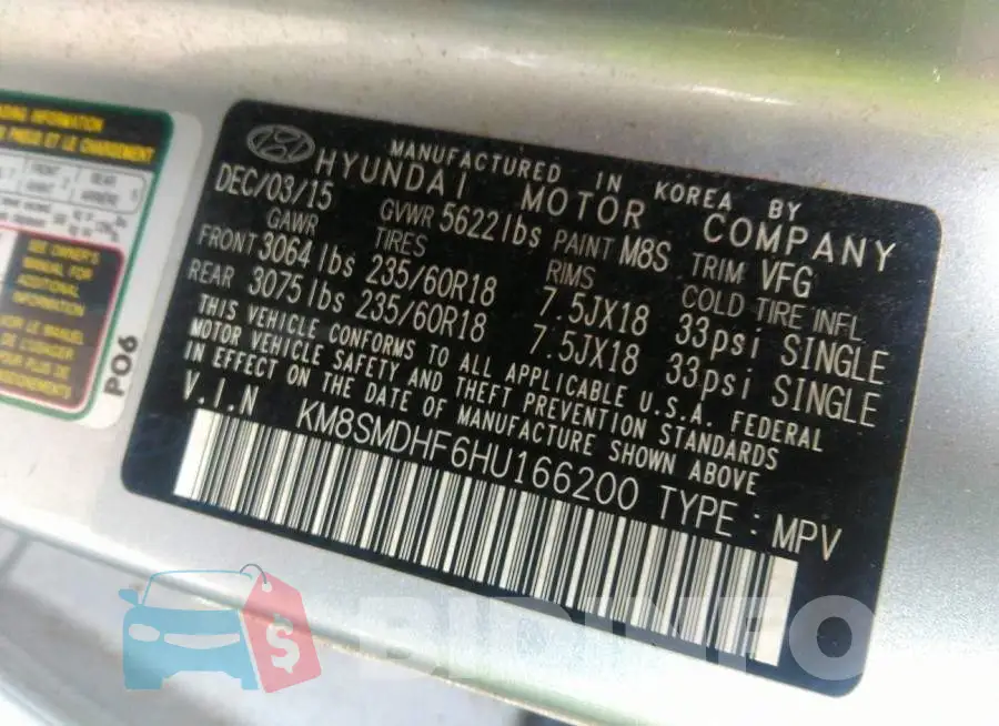 KM8SMDHF6HU166200 Photo# 9