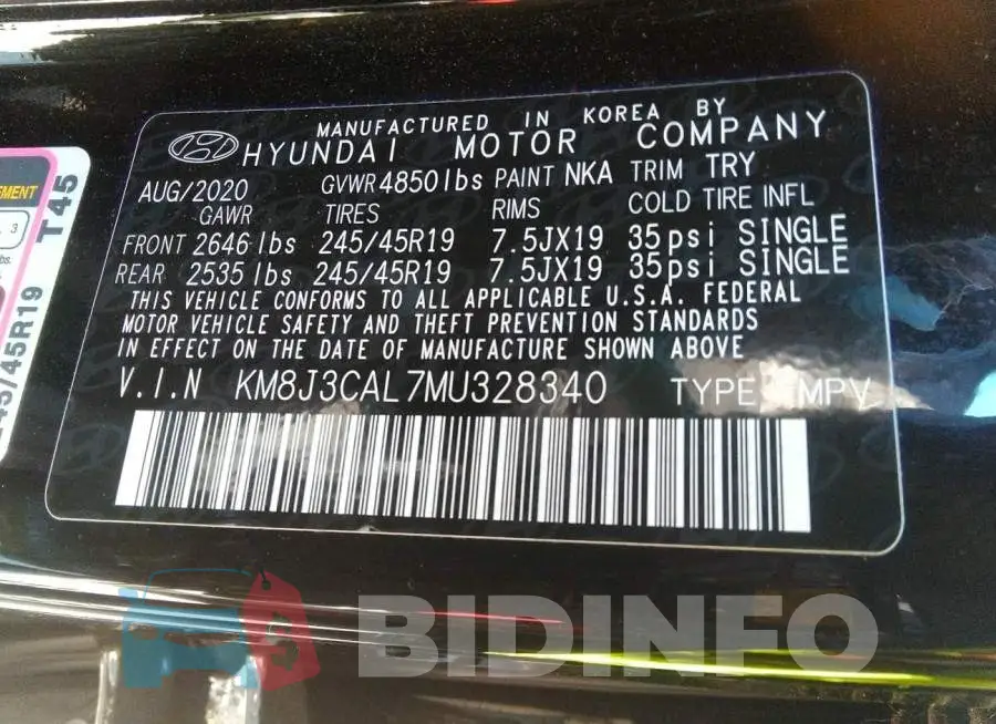 KM8J3CAL7MU328340 Photo# 9