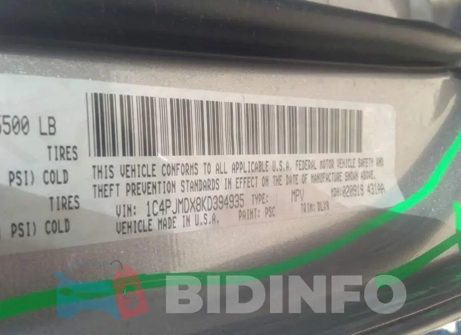 1C4PJMDX8KD394935 Photo# 9
