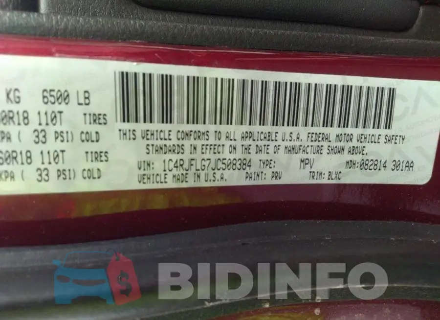 1C4RJFLG7JC508384 Photo# 9