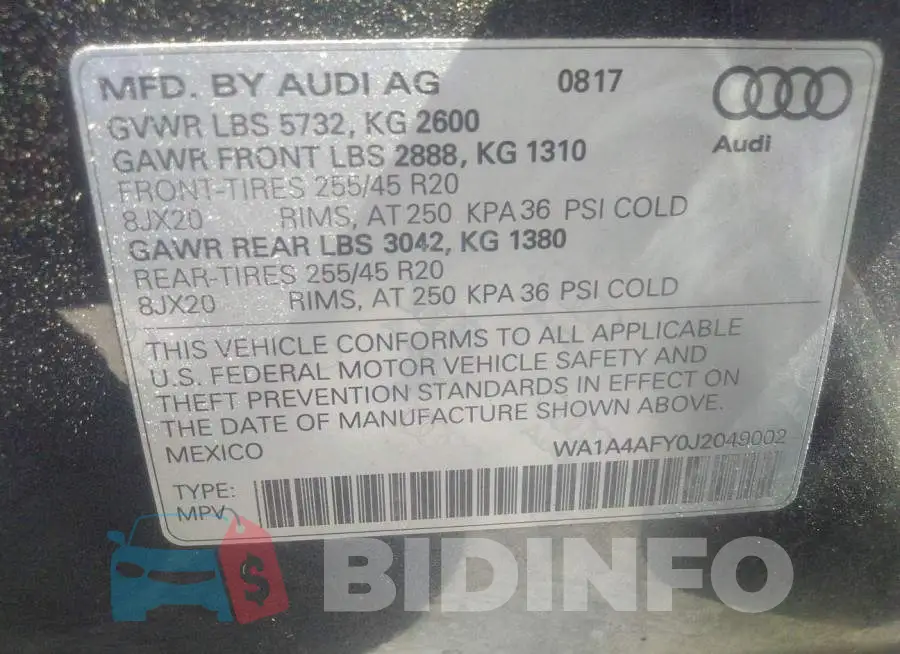 WA1A4AFY0J2049002 Photo# 9