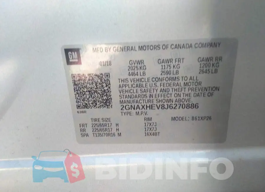 2GNAXHEV8J6270886 Photo# 9