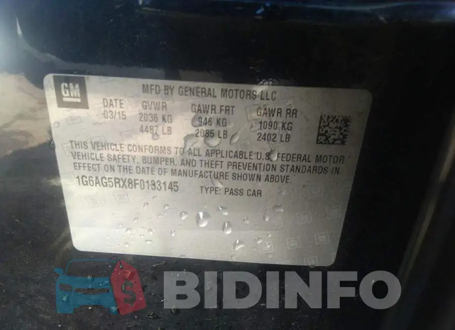 1G6AG5RX8F0133145 Photo# 9