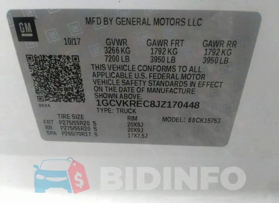 1GCVKREC8JZ170448 Photo# 9