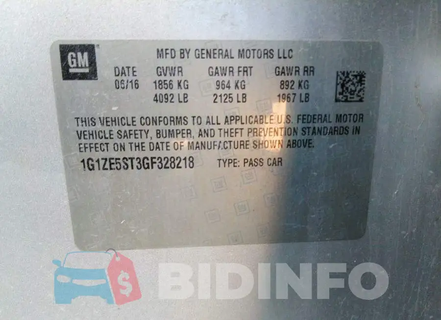 1G1ZE5ST3GF328218 Photo# 9