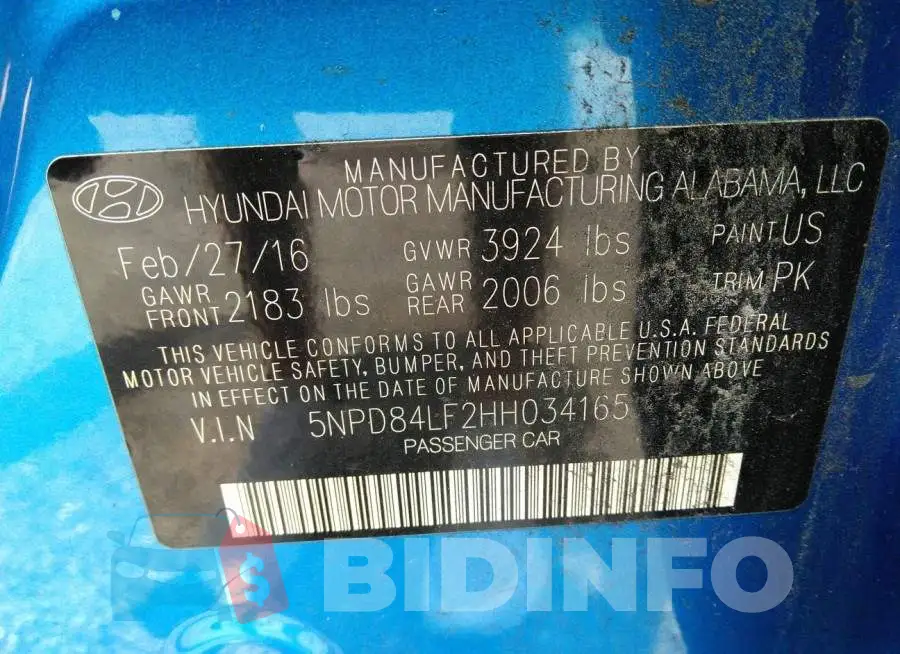 5NPD84LF2HH034165 Photo# 9