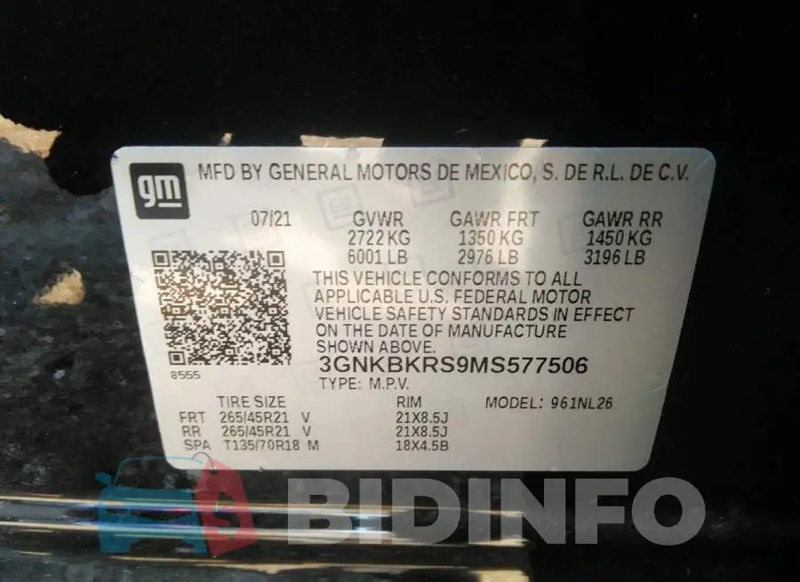 3GNKBKRS9MS577506 Photo# 9