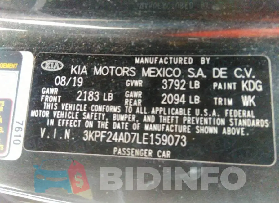 3KPF24AD7LE159073 Photo# 9