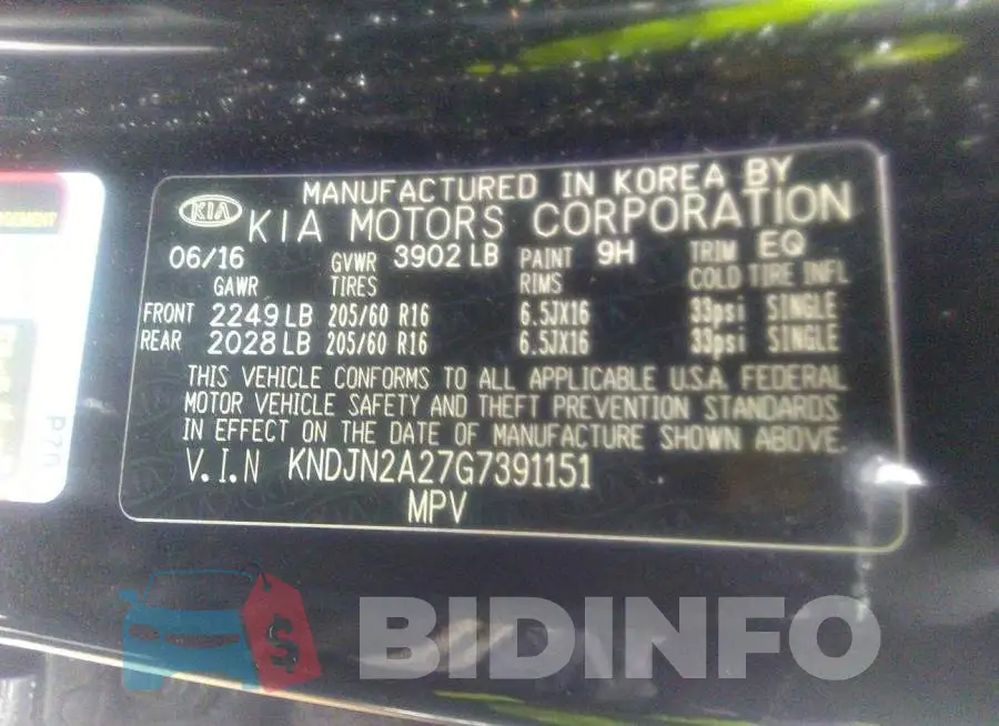 KNDJN2A27G7391151 Photo# 9