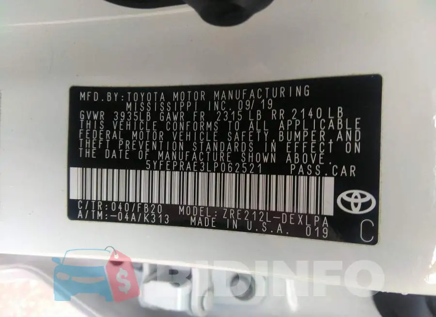 5YFEPRAE3LP062521 Photo# 9