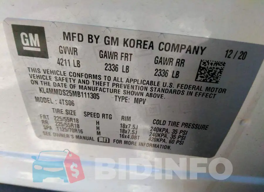 KL4MMDS25MB111305 Photo# 9