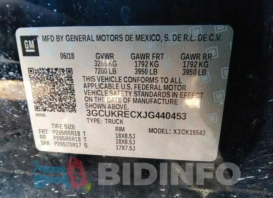 3GCUKRECXJG440453 Photo# 9