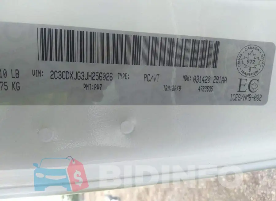 2C3CDXJG3JH256026 Photo# 9