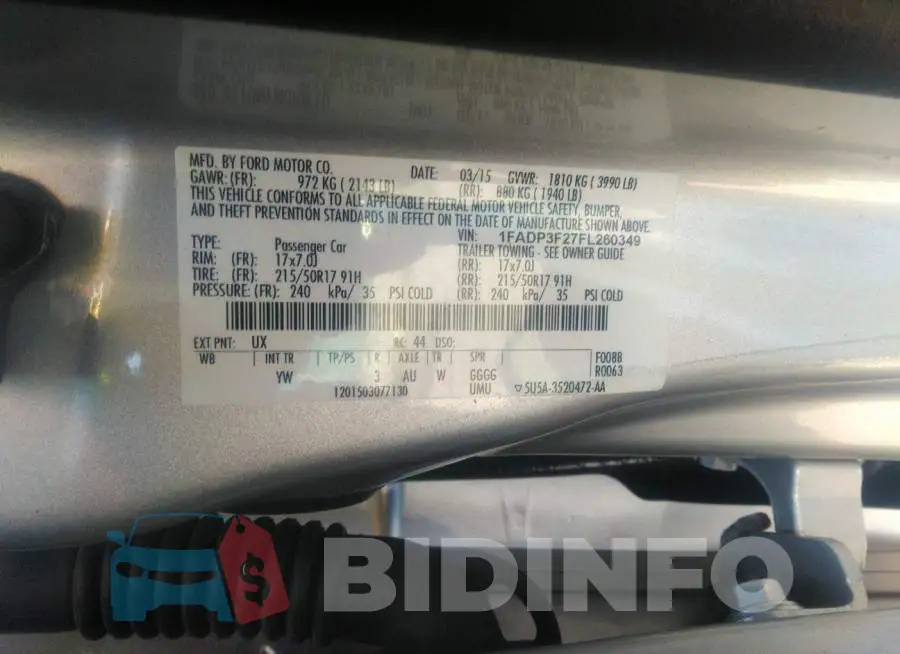 1FADP3F27FL260349 Photo# 10