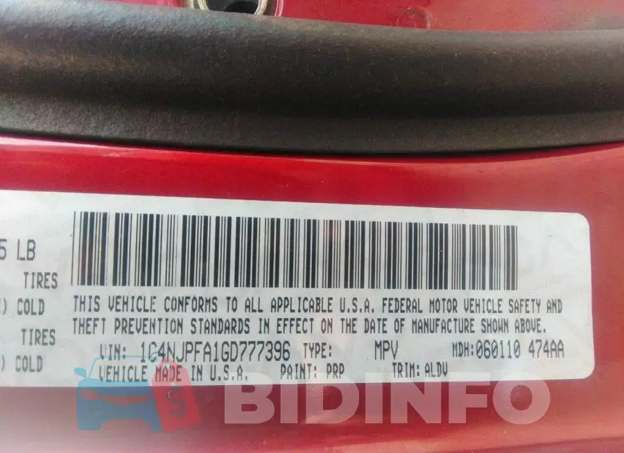 1C4NJPFA1GD777396 Photo# 9