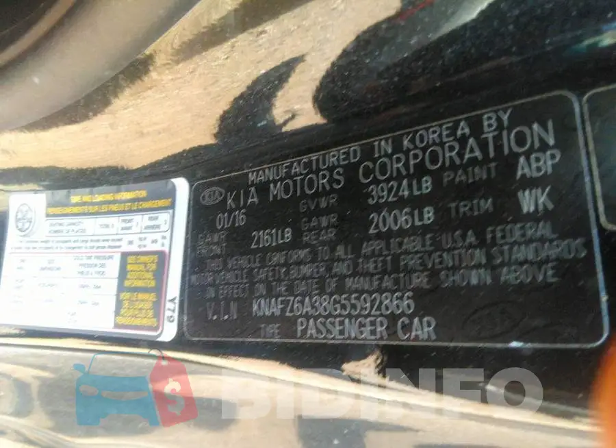 KNAFZ6A38G5592866 Photo# 9