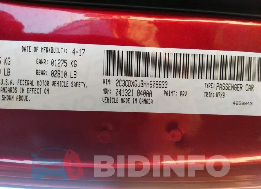 2C3CDXGJ3HH608633 Photo# 9