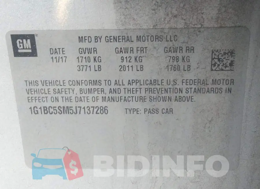 1G1BC5SM5J7137286 Photo# 9