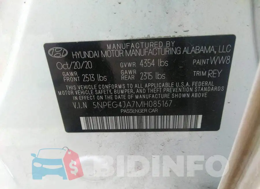 5NPEG4JA7MH085167 Photo# 9