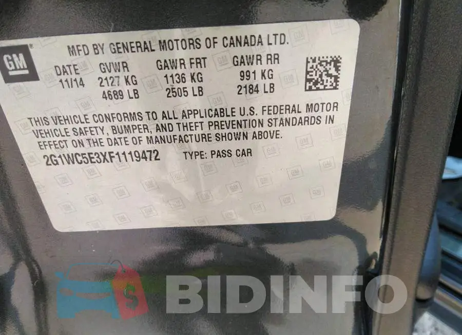 2G1WC5E3XF1119472 Photo# 9