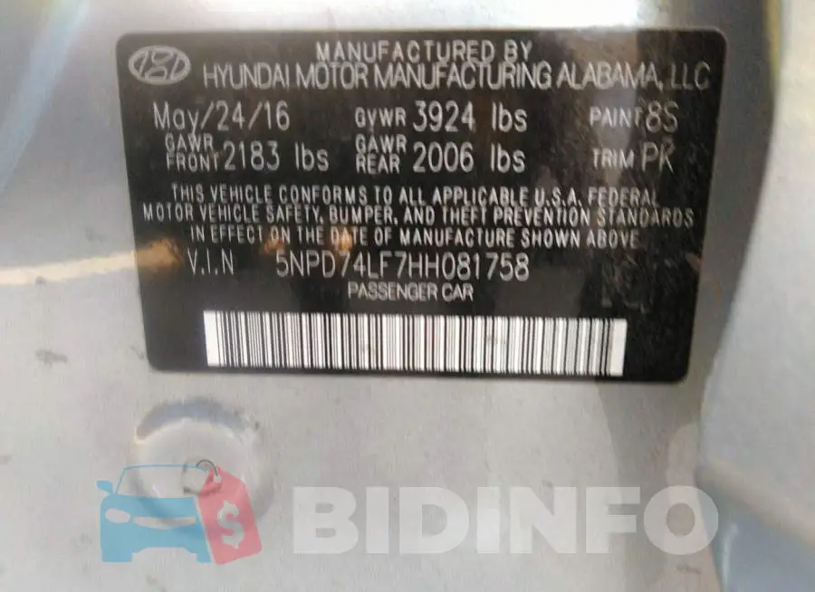 5NPD74LF7HH081758 Photo# 9