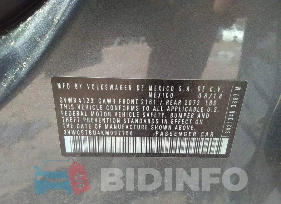 3VWC57BU4KM097756 Photo# 9
