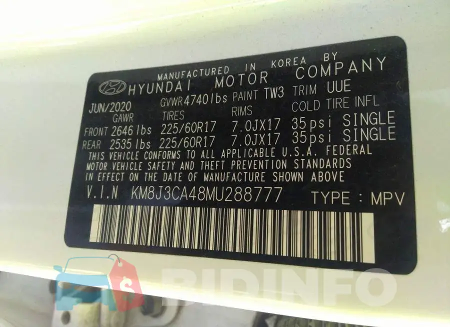 KM8J3CA48MU288777 Photo# 9