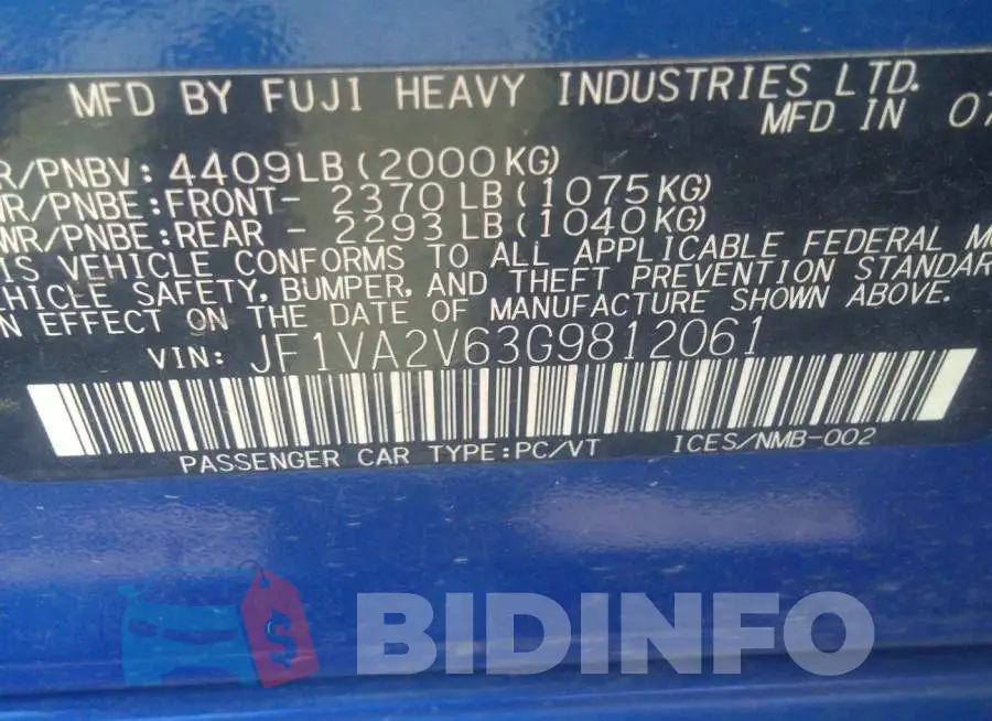 JF1VA2V63G9812061 Photo# 9