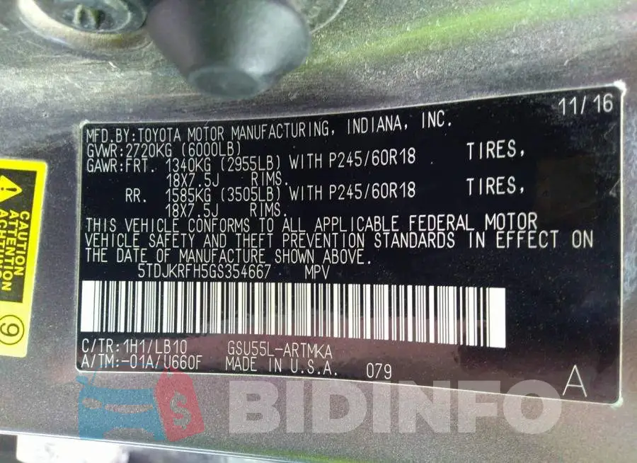 5TDJKRFH5GS354667 Photo# 9