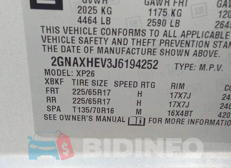 2GNAXHEV3J6194252 Photo# 9