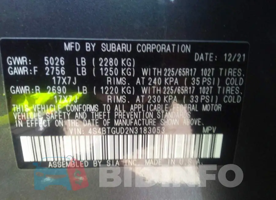 4S4BTGUD2N3183053 Photo# 9
