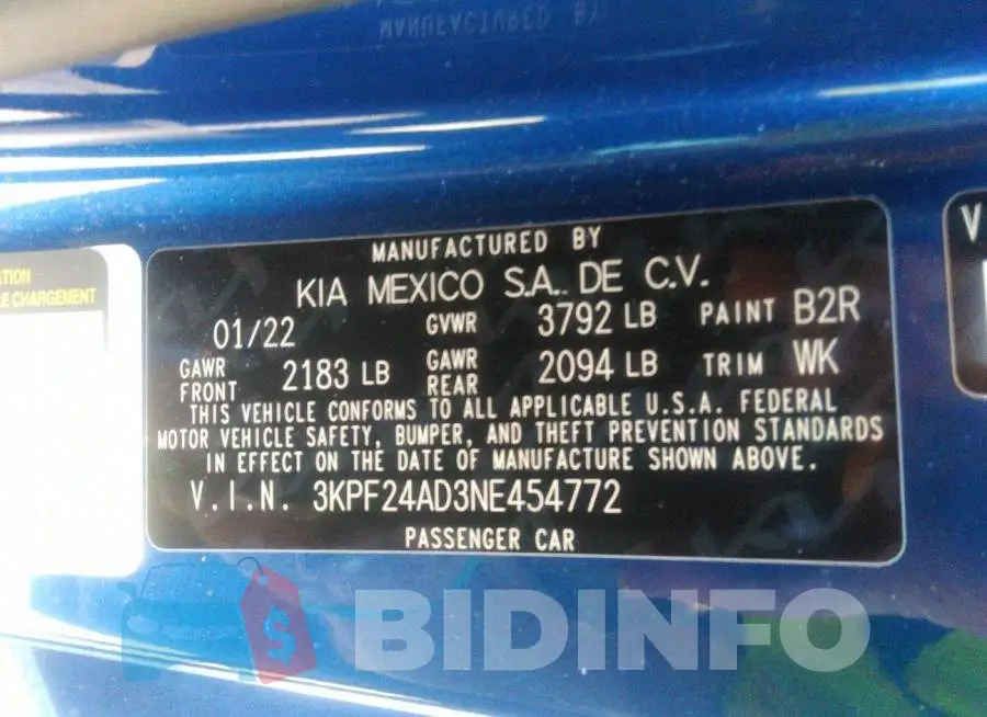 3KPF24AD3NE454772 Photo# 9